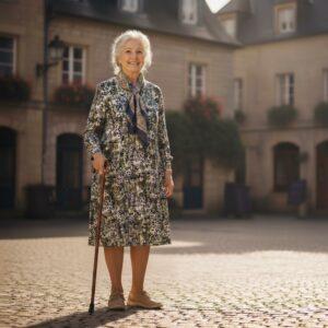 dame portant la robe isae - santeconcept